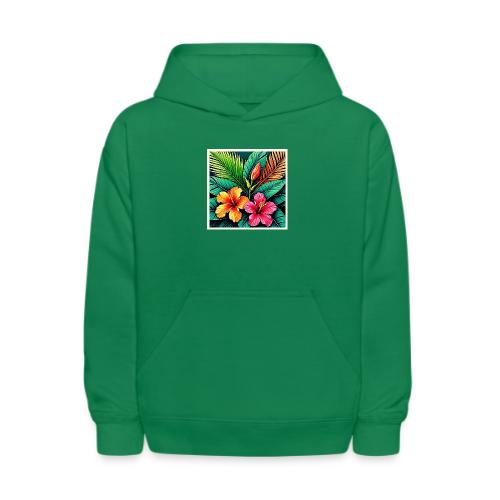 Tropical Hibiscus Bloom Art - Kids' Hoodie