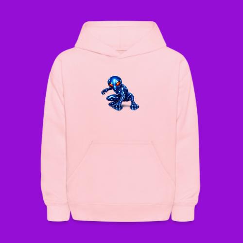 Blue Alien Crouch - Kids' Hoodie