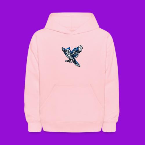 Silver Blue Jay Open Wing Perch - Kids' Hoodie