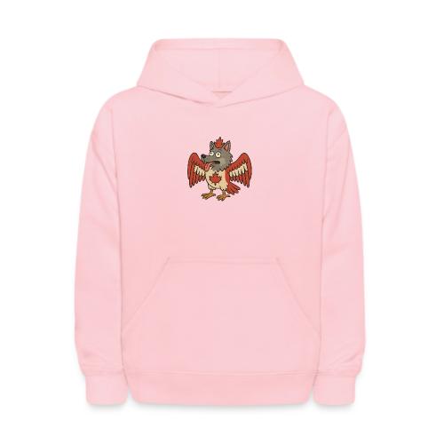 Maple-Mad Wolfbird – Quirky Canadian Creature - Kids' Hoodie