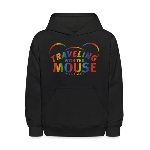 TravelingWithTheMouse logo transparent Rainbow Cr - Kids' Hoodie