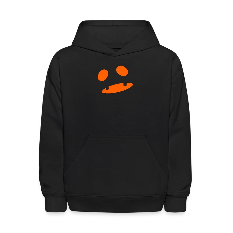 Big Scary Orange in Black Shocked Pumpkin Face Hal - Kids' Hoodie
