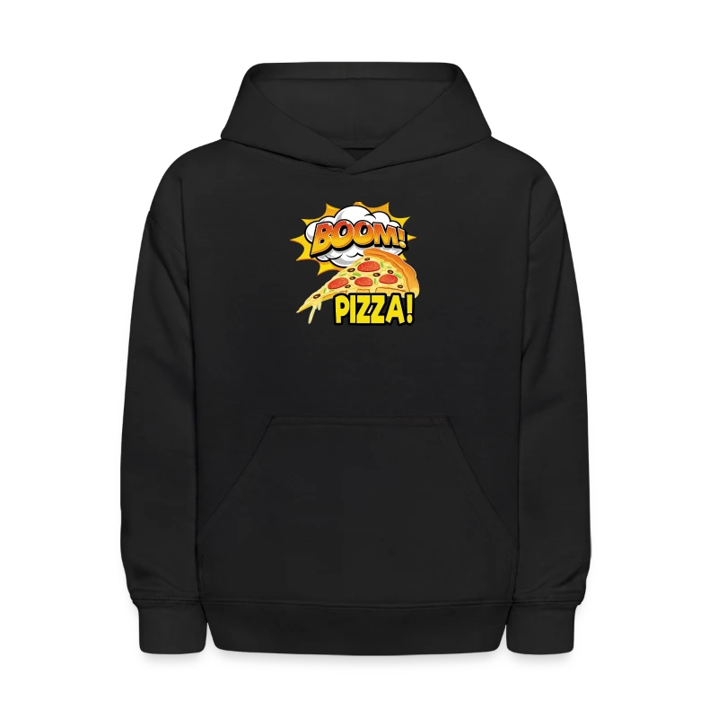 Boom Pizza Retro Funny Boom Pizza Shirt - Kids' Hoodie