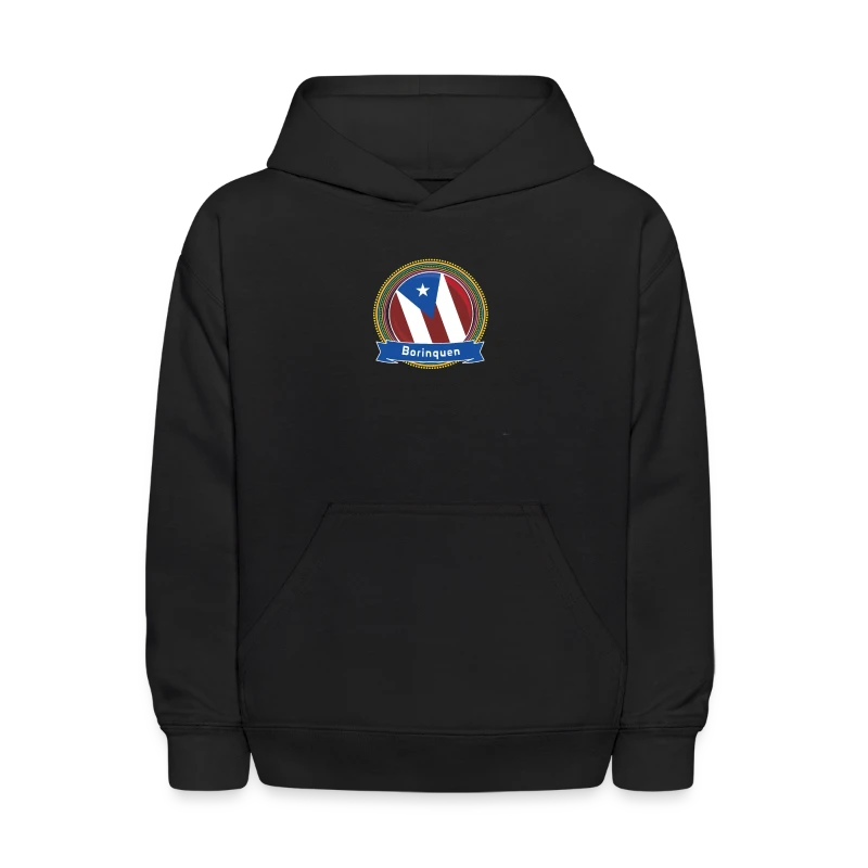 Borinquen Happy Holi Color Framed Borinquen Flag - Kids' Hoodie