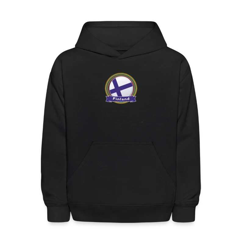 Finland Happy Holi Color Framed Finland Flag Banne - Kids' Hoodie