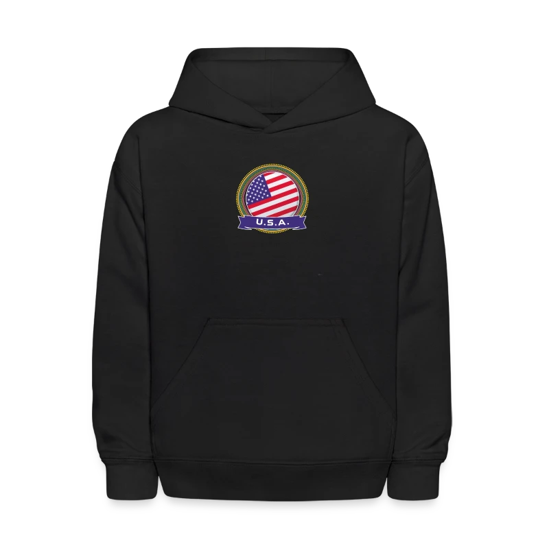 U.S.A. Happy Holi Color Framed U.S.A. Flag Banner - Kids' Hoodie