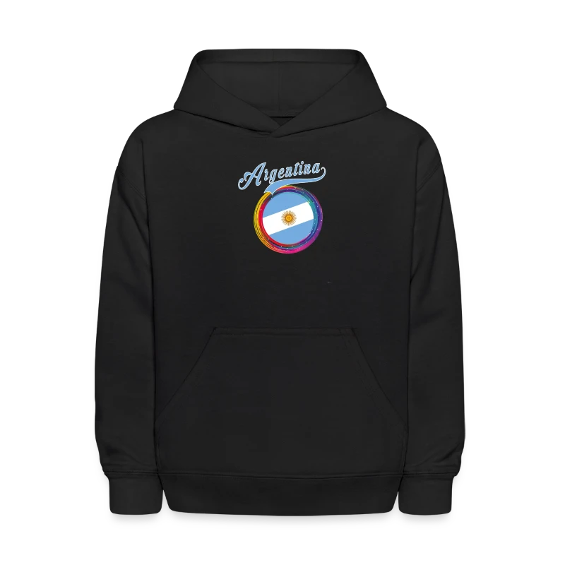 Argentina Sports Holi Color Framed Argentina Flag - Kids' Hoodie
