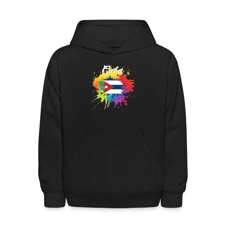 Cuba Flag Gay Colorful Splash - Kids' Hoodie