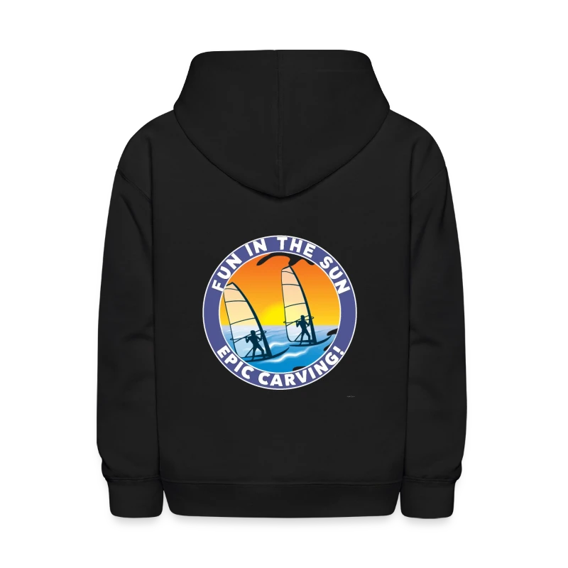 Fun In The Sun WIND Surfing Epic Carving! - Kids' Hoodie