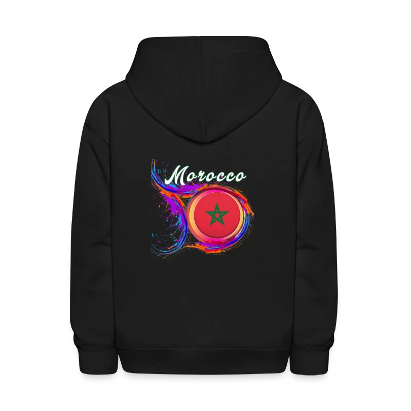 Morocco Flag Holi Greeting Moroccan Flag Souvenir - Kids' Hoodie