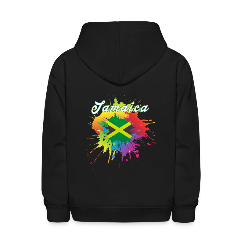 Jamaica Flag Gay Pride Colorful Splash Flag - Kids' Hoodie