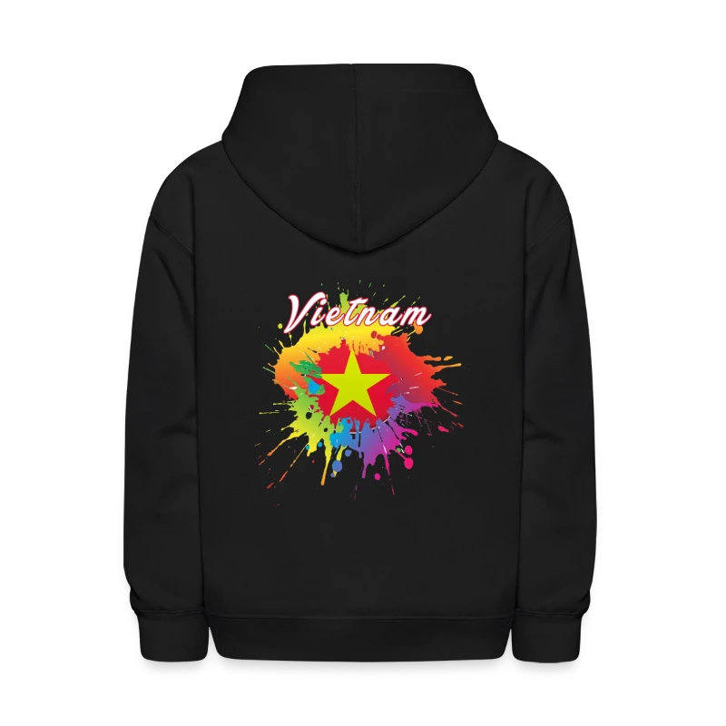 Vietnam Flag Gay Pride Colorful Splash Vietnamese - Kids' Hoodie