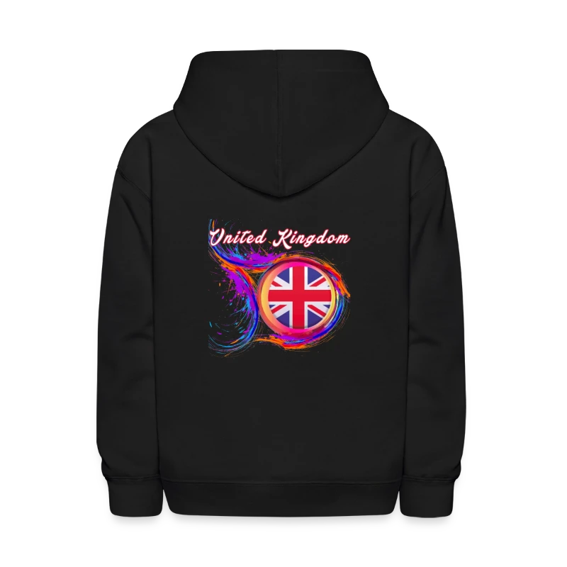 United Kingdom Flag Holi Greeting UK British Flag - Kids' Hoodie
