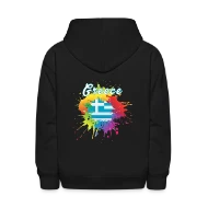 Greece Flag Gay Pride Colorful Splash Greek Flag - Kids' Hoodie