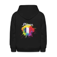 France Flag Gay Pride Colorful Splash French Flag - Kids' Hoodie