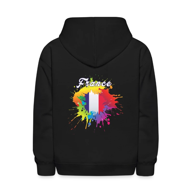 France Flag Gay Pride Colorful Splash French Flag - Kids' Hoodie