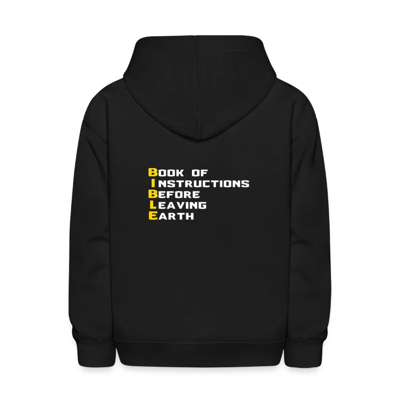 Book Of Instructions Before Leaving Earth - Kids' Hoodie