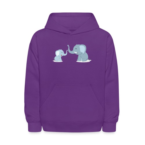 Father and Baby Son Elephant - Kids' Hoodie