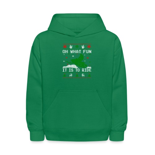 Oh What Fun Snowmobile Ugly Sweater style - Kids' Hoodie