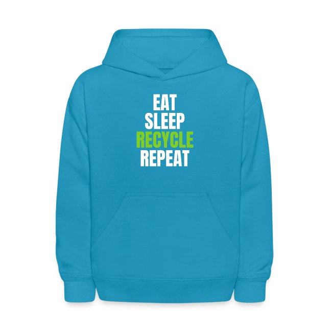 EAT SLEEP RECYCLE REPEAT (White & Green font)