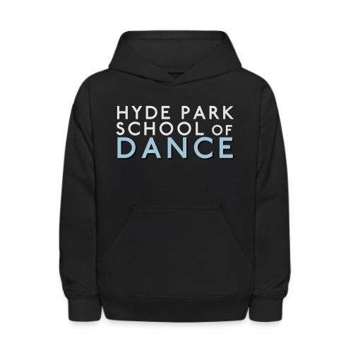 White Blue logo w shadow - Kids' Hoodie