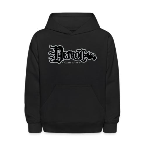 DETROIT GUITAR WTTD BLK SLR REG FONT - Kids' Hoodie