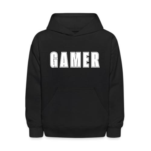 Gamer Collegiate White Text Design - Kids' Hoodie