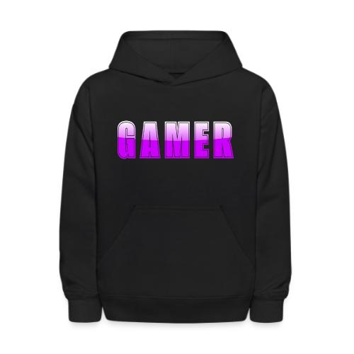 Gamer Purple Glossy Collegiate Design - Kids' Hoodie