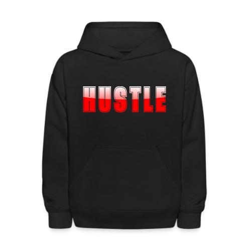 HUSTLE Bold Red Motivational Typography Design - Kids' Hoodie