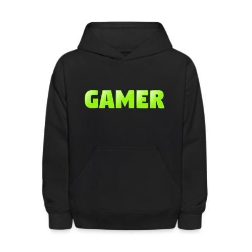Gamer Neon Green Gaming Logo Design - Kids' Hoodie