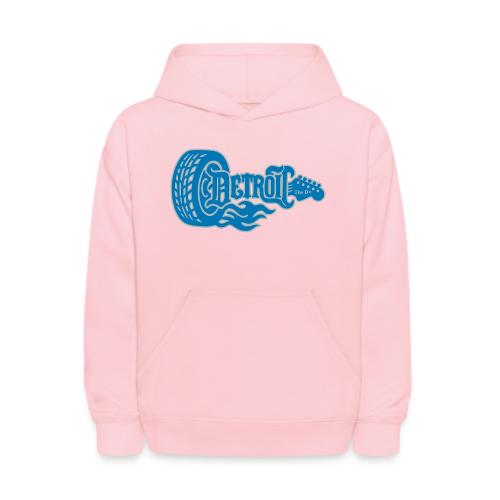 The D® - Detroit Wheel Guitar with Flames Bl Slvr - Kids' Hoodie