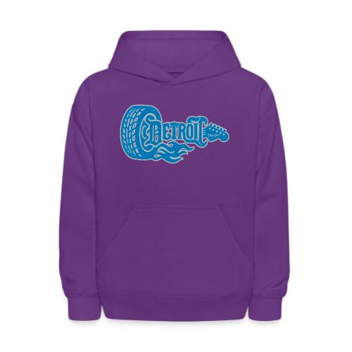 The D® - Detroit Wheel Guitar with Flames Bl Slvr - Kids' Hoodie