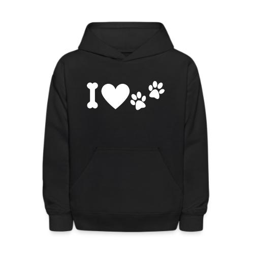 I Love Dog Prints - Kids' Hoodie