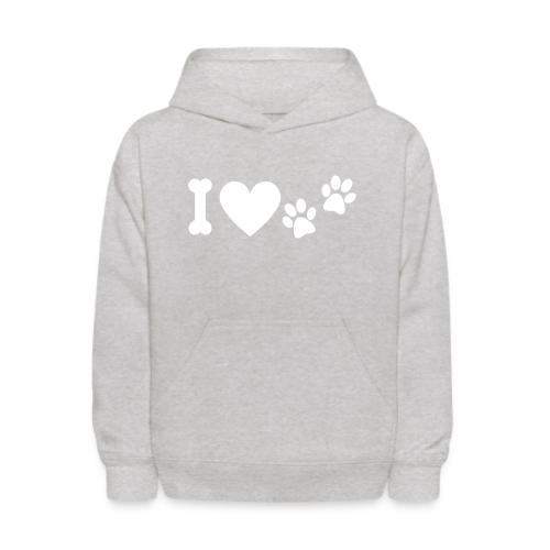 I Love Dog Prints - Kids' Hoodie
