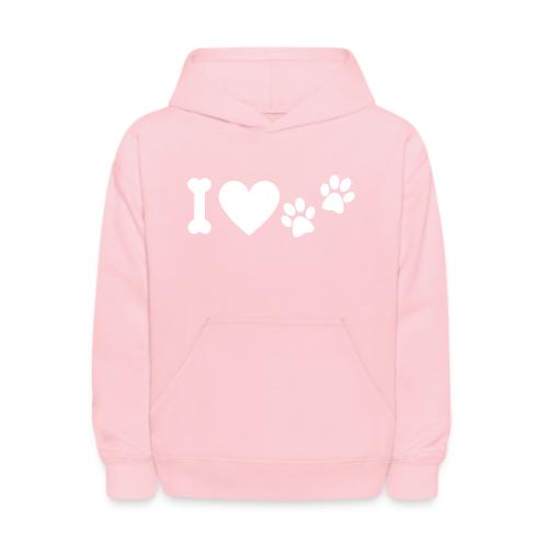 I Love Dog Prints - Kids' Hoodie