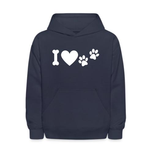 I Love Dog Prints - Kids' Hoodie