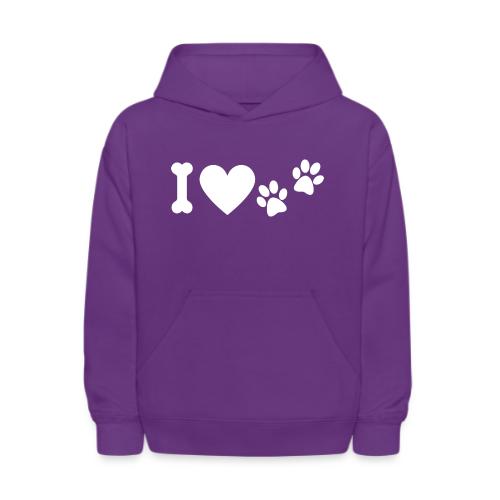 I Love Dog Prints - Kids' Hoodie