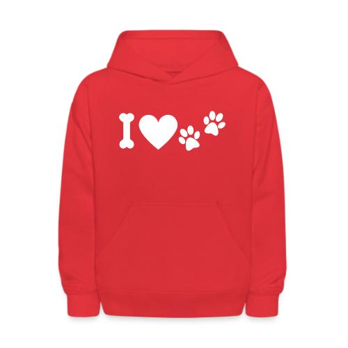 I Love Dog Prints - Kids' Hoodie