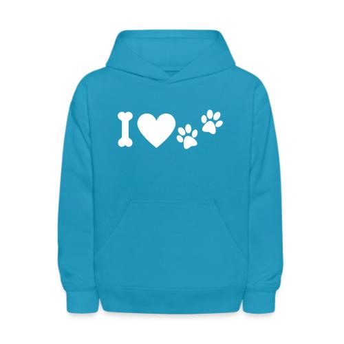 I Love Dog Prints - Kids' Hoodie