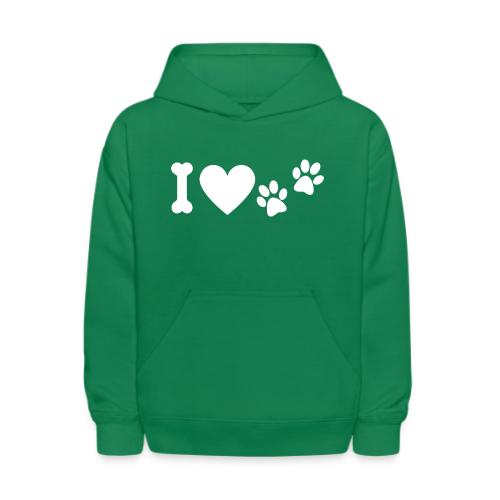 I Love Dog Prints - Kids' Hoodie
