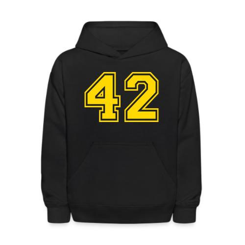 Number 42 in a classic athletic collegiate font - Kids' Hoodie