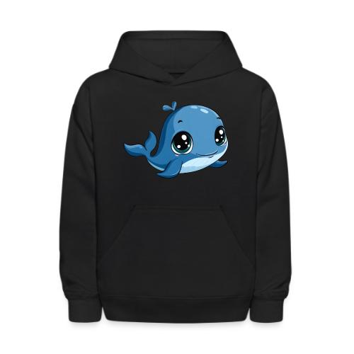 Smiling Blue Baby Whale - Kids' Hoodie
