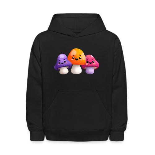 Colorful Mushroom Companions - Kids' Hoodie
