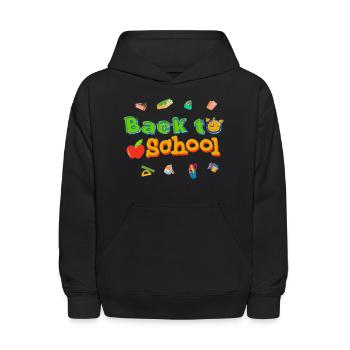 back to school - Kids' Hoodie - black - Front