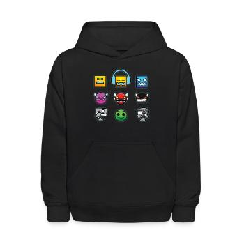 geometry dash insane - Kids' Hoodie - black - Front