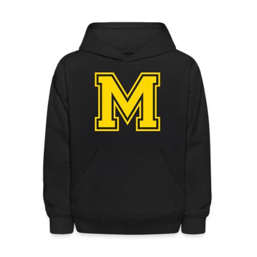 Letter M – Capital Athletic Alphabet Monogram - Kids' Hoodie
