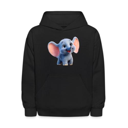Playful Baby Elephant with Big Eyes - Kids' Hoodie