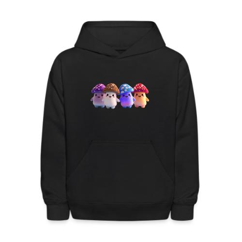 Colorful Cartoon Mushroom Quartet - Kids' Hoodie