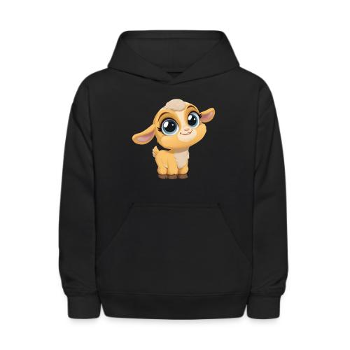 Sweet Cartoon Baby Goat with Joyful Smile - Kids' Hoodie