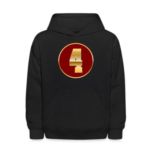 Number 4 in Gold Varsity Font - Kids' Hoodie